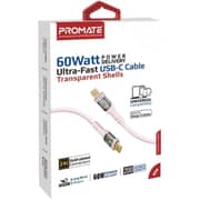 Promate TRANSLINE USB-C to USB-C Cable 2m Pink - CC200