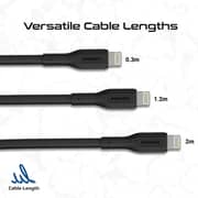 Promate Ultimate USB-C to Lightning Cable Black (Pack of 3) - CABLEKIT-CI