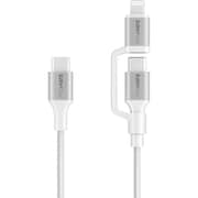 Promate POWERLINK 2-in-1 USB-C & Lightning Cable 1.2m White