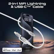Promate POWERLINK 2-in-1 USB-C & Lightning Cable 1.2m White