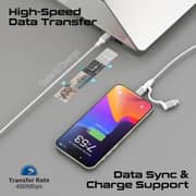Promate POWERLINK 2-in-1 USB-C & Lightning Cable 1.2m White