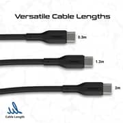 Promate Ultimate USB-C to USB-C Cable Black (Pack of 3) - CABLEKIT-CC