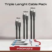 Promate Ultimate USB-C to USB-C Cable Black (Pack of 3) - CABLEKIT-CC