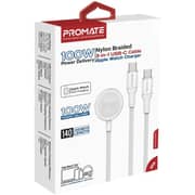 Promate FUSION USB-C to USB-C & Watch Cable 1.4m White