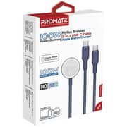 Promate FUSION USB-C to USB-C & Watch Cable 1.4m Blue