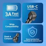 Philips USB-C Car Charger Black - DLP5522CC/00