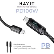 Havit PD 100W Type-C to Type-C Cable 2m Black - CB6247