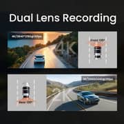 Car 3inch DVR 4K+2K Mini Dual Black Dashboard Camera