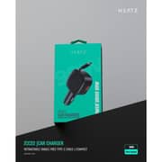 Heatz 2 Port Car Charger With Built-in Retractable Cable Black - ZCC22