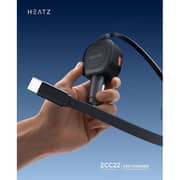 Heatz 2 Port Car Charger With Built-in Retractable Cable Black - ZCC22