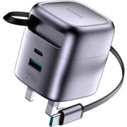 Heatz 3-in-1 Charger With Built-in Type C Cable 650mm Assorted - ZA85