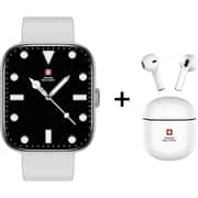 Swiss Military Alps 4 Smartwatch Silver + Victor 5 Earbuds White