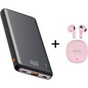 Xcell Power Bank 10200mAh Black - BD-10200PD + Soul Ai Earbuds Pink