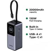 Ugreen Nexode Smart Display Power Bank 20000mAh Grey - PB723-55365B