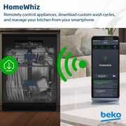 Beko Dishwasher 15 Place Settings, 14 Programs, 3 Racks, A+++ Energy Rating, BDFN26560GBP - (Black Glass)