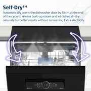 Beko Dishwasher 15 Place Settings, 14 Programs, 3 Racks, A+++ Energy Rating, BDFN26560GBP - (Black Glass)