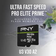 PNY Pro Elite Prime MicroSDXC Memory Card with Adapter 512GB Black