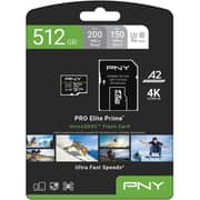 PNY Pro Elite Prime MicroSDXC Memory Card with Adapter 512GB Black