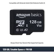 Amazon LSMICRO128GU3 Basics Micro SDXC Memory Card with Full Size Adapter Read Speed up to 100 MB/s 128GB (International Version)