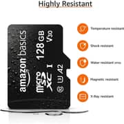 Amazon LSMICRO128GU3 Basics Micro SDXC Memory Card with Full Size Adapter Read Speed up to 100 MB/s 128GB (International Version)