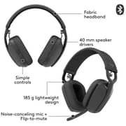 Logitech Zone Vibe 100 Wireless Over Ear Headphones Graphite