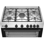 Beko 5 Burner Gas Cooker 90cm Silver - BGGR11225GX