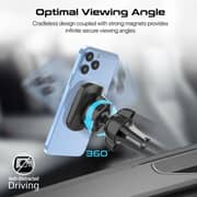 Promate VentMag-L SecureGrip Magnetic Car Phone Mount Black