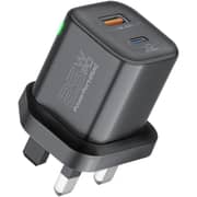 Promate PowerPort UK USB-A And USB-C Charger Black