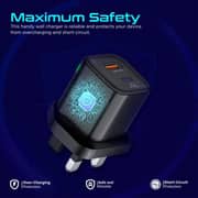 Promate PowerPort UK USB-A And USB-C Charger Black