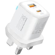 Promate PowerPort UK USB-A And USB-C Charger White