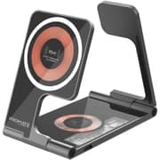 Promate AuraFold-Trio Foldable Charging Stand Transparent