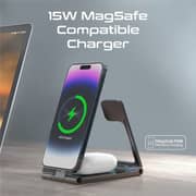 Promate AuraFold-Trio Foldable Charging Stand Transparent