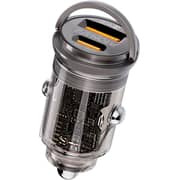 Promate TransDrive Fast USB-C Car Charger Transparent/Black
