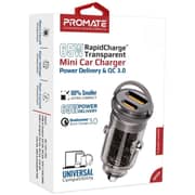 Promate TransDrive Fast USB-C Car Charger Transparent/Black
