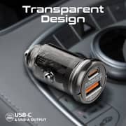 Promate TransDrive Fast USB-C Car Charger Transparent/Black