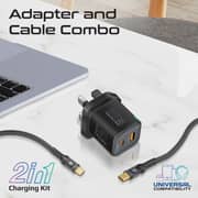 Promate PowerPort UK Dual USB-C Charger Black