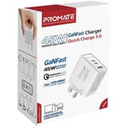 Promate POWERPORT-45 GaNFast UK Wall Charger White