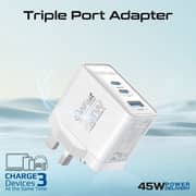 Promate POWERPORT-45 GaNFast UK Wall Charger White