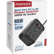 Promate Inverto 200W Car Power Inverter Black