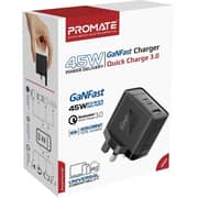 Promate POWERPORT 45W Fast Wall Charger Black