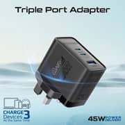 Promate POWERPORT 45W Fast Wall Charger Black