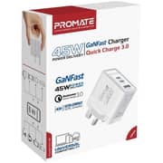 Promate POWERPORT 45W Fast Wall Charger White