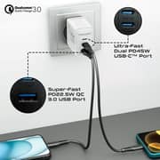 Promate POWERPORT 45W Fast Wall Charger White