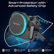 Promate MagMount-BT MagSafe Wireless Car Mount with Built-In ENC Mono Headset Black