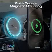 Promate MagMount-BT MagSafe Wireless Car Mount with Built-In ENC Mono Headset Black