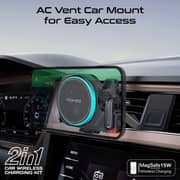 Promate MagMount-BT MagSafe Wireless Car Mount with Built-In ENC Mono Headset Black
