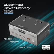 Promate POWERBRIX 160W Desktop Charging Station Black