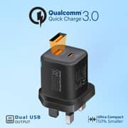 Promate POWERPORT Dual USB-C Charger Black - 25CC