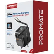 Promate CUBIX-R70 UK Fast Wall Charger Black