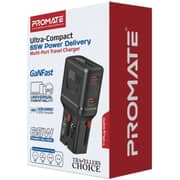 Promate TRIPLUG 65W PD Fast Wall Charger Black